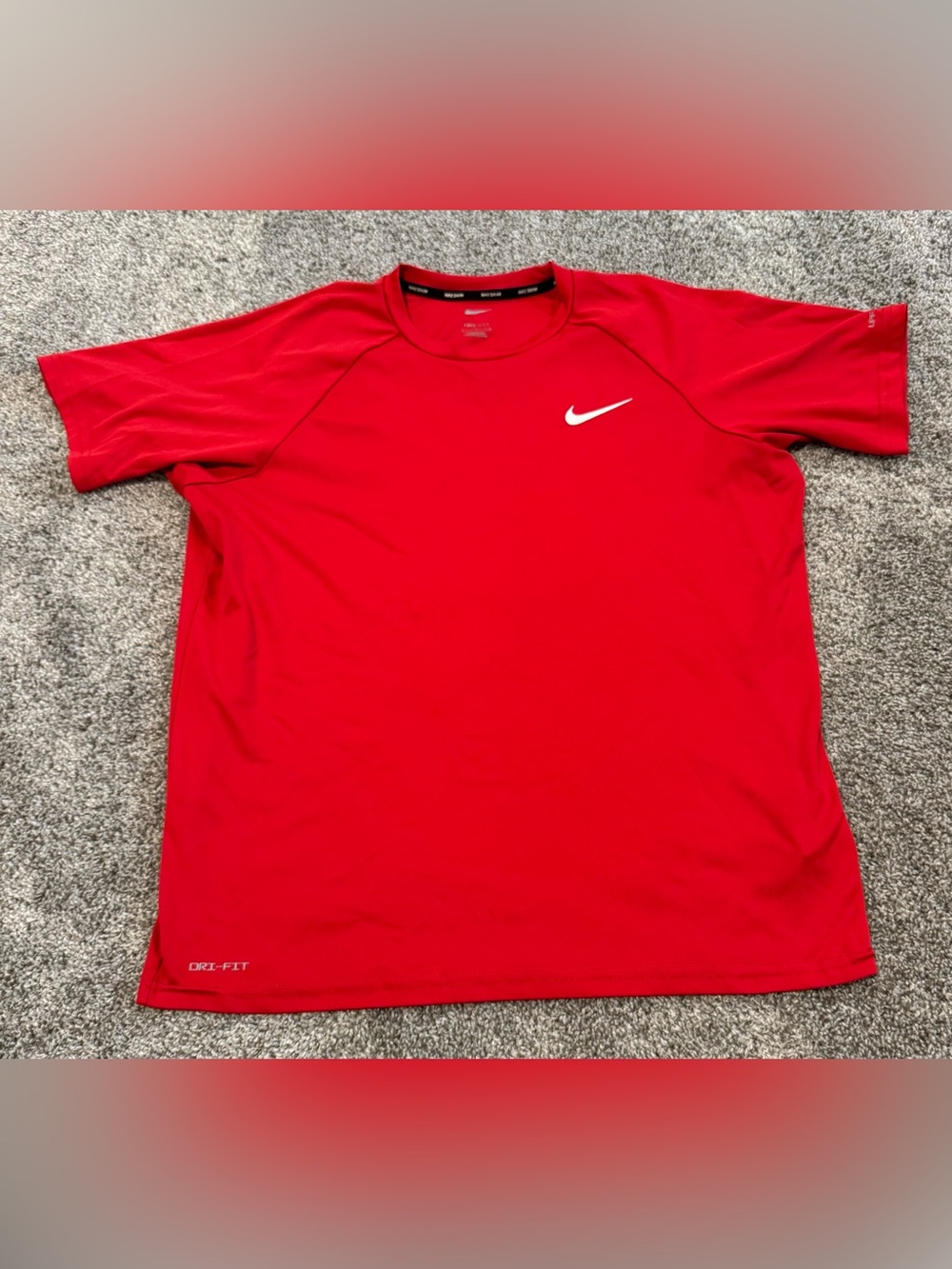 Nike Men’s Short Sleeve Athletic Tee - Red with White Swoosh